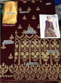 Maria.B Fall/Winter’18 Velvet 2Pc-Marrown