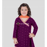 Maria.B Kids 2018 Winter Collection Velvet 2Piece-Purple