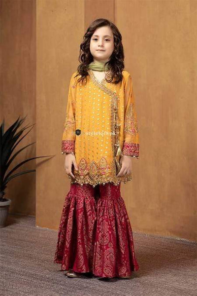 STYLE LOFT.PK Maria B Kids Collection Linen Embroidered Two Piece Suits MKD-114