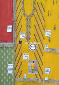 STYLE LOFT.PK Maria B Kids Formal Collection 2019-MKD-236-Yellow Unstitched 3Pc Dress