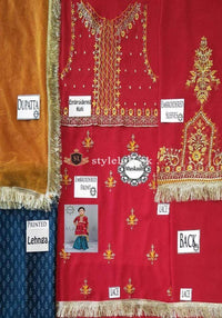 STYLE LOFT.PK Maria B Kids Formal Collection 2019-MKD-MKD-239-Red Unstitched 3Pc Dress