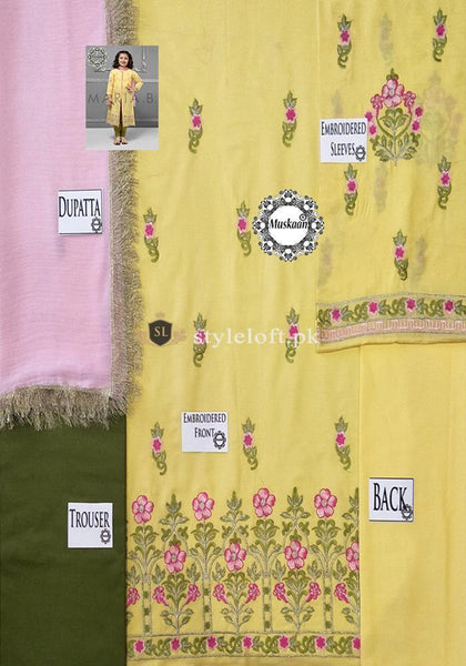 STYLE LOFT.PK Maria B Kids Lawn Collection 2019 MKS-1908 Unstitched 3Pc Dress