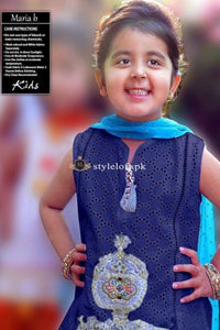 STYLE LOFT.PK Maria B Kids Wear Lawn Chikenkari Embroidered Two Piece D-195
