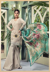 Maria.B Lawn 3Piece - Print Trouser, Chiffon Dupatta DL-19