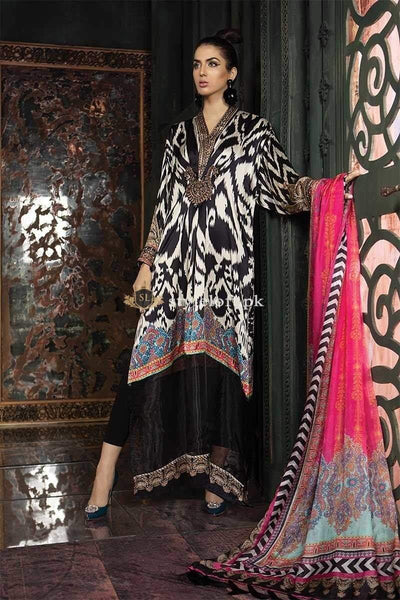 Maria.B Lawn Collection 2019 3Pc Suit MSK-2013 Black & Pink