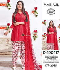 STYLE LOFT.PK Maria B Linen Collection 2019 Unstitch 2Piece Suit Red