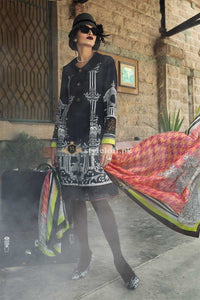 Maria B Mprint Embroidered Lawn Unstitched 3Pc Suit MPT-18-Black