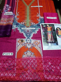 STYLE LOFT.PK Maria B MPrints Embroidered Linen Unstitched 3 Piece Suit MBP19K-8B