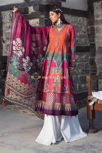 STYLE LOFT.PK Maria B MPrints Embroidered Linen Unstitched 3 Piece Suit MBP19K-8B