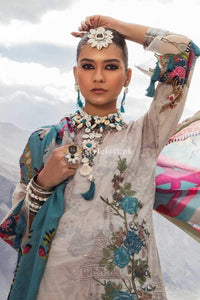 STYLE LOFT.PK Maria B MPrints Embroidered Linen Unstitched 3 Piece Suit MBP19K-9A