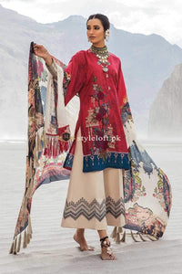 STYLE LOFT.PK Maria B MPrints Embroidered Linen Unstitched 3 Piece Suit MBP19K-9B