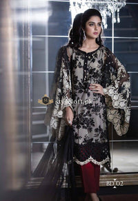 Maria.B Net Embroidered Lawn 2 Piece Shirt & Trouser