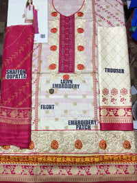 Maria B Royal Soiree Lawn Unstitched Embroidered 3Pc Dress MB-1908