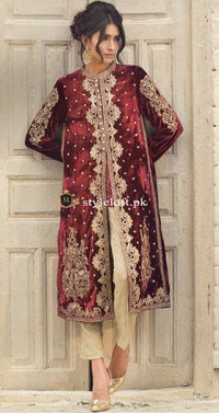 Maria.B Velvet Embroidered 3Piece Dress SL-05-BD