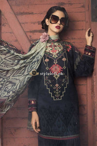 Maria.B Winter 3Piece with wool Shawl MPT 407-A-Black