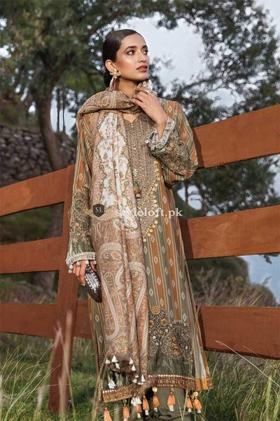 STYLE LOFT.PK Maria.B Winter Marina Linen Collection 2019 – 3Piece Suit DL-709