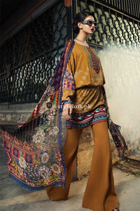 Maria.B Winter Twill Linen 3Pc Mpt-410-B Mustard