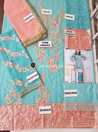 Maryam & Maria Chiffon Embroidery 3Piece Dress SL-10-BD