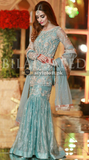 Maya Ali Party Wear 3Piece Net Embroidered Dress