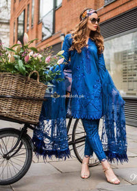 STYLE LOFT.PK Mina Hasan Embroidered Chiffon Unstitched 3 Piece Suit MH19F 9B - Festive Collection