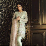 STYLE LOFT.PK Mina Hassan Net Embroidered 3Pc Suit with Chiffon Embroidered Dupatta