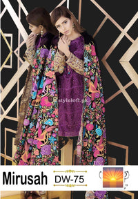 Mirusah Designer Lawn 3Pc - Chiffon Embroidered Dupatta MN-19