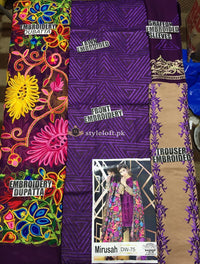 Mirusah Designer Lawn 3Pc - Chiffon Embroidered Dupatta MN-19