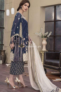STYLE LOFT.PK Maria B Embroidered Chiffon Unstitched 3 Piece Suit MB19E 1605 - Eid Collection