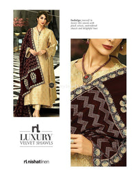 Nishat Winter Luxury Velvet Embroidered Shawl