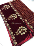 Nishat Winter Luxury Velvet Embroidered Shawl