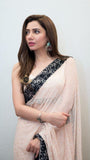 Nomi Ansari Bridal Chiffon Saree by Actress Mahira Khan