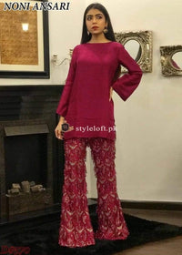STYLE LOFT.PK Nomi Ansari Embroidered Linen 2PC - Latest Party Wear Dress 2019