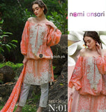 Nomi Ansari Linen Embroidered 3Piece Article N-01