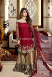 STYLE LOFT.PK Nomi Hussain Chiffon Embroidered 3Pc Suit with Silk Trouser- Party Dress