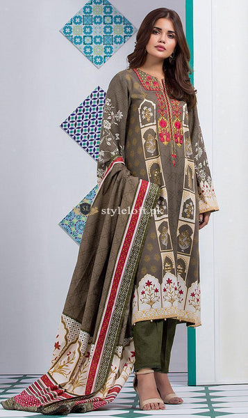 Orient Lawn Unstitched Embroidered 3Pc Dress OTL-1901A