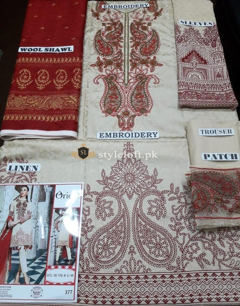 Orient Linen with Wool Shawl 3Piece OTL-18176-B