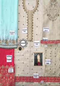 Orient Maysoori/ Khadi Zari work 3Piece Dress
