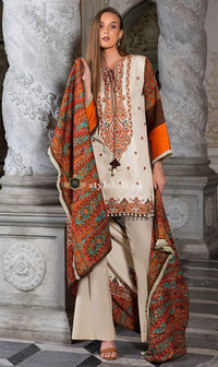 Orient Twill Linen 3Piece with Wool Shawl OTL18-226A