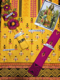 STYLE LOFT.PK Pakistani Actress Minal Khan Spotted - Linen Unstitched 3 Piece Suit