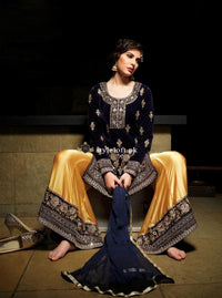 Palazzo Style Designer Velvet Embroidered 2Piece Dress