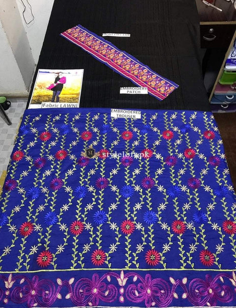 Phulkari Full Embroidered Lawn Unstitched 2Pc Suit