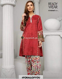 STYLE LOFT.PK PS19-42 Embroidered Unstitched Slub Lawn Shirt Trouser - 2PC - Nishat Linen