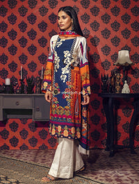 RajBari Winter Khaddar, Wool Shawl 3Piece RR-06 Blue