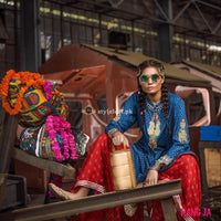 STYLE LOFT.PK Rang Ja Embroidered Linen Unstitched 2 Piece Suit Blue