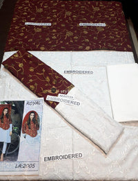 STYLE LOFT.PK Royal Embroidered Linen 2Piece Unstitched Suit with Jacket