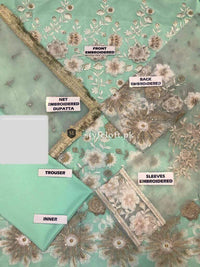 STYLE LOFT.PK Saad Zia Party Wear Net 3Pc Dress - Embroidered Net Dupatta - Replica