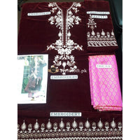 Sana Abbas velvet 2Piece Maroon
