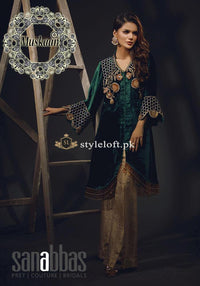 Sana Abbas Velvet Collection 2018-Seagreen