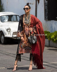 Sana Safinaz Khaddar, Wool Shawl 3Piece SS-05A-Black