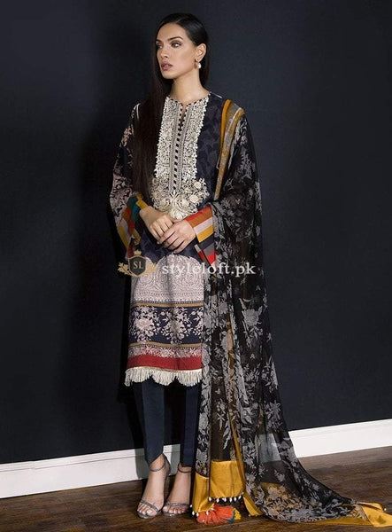 Sana Safinaz Lawn Collection 2019 3Pc Embroidered SS-7A